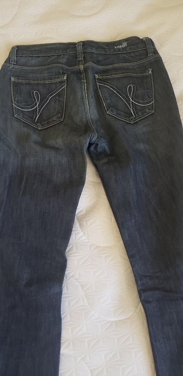 Jeans Femme Kitson Robertson Taille 27/28 - Coupe Straight, Délavé Bleu, Occasion TB