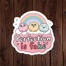 Mental health awareness sticker vinyl decal positivity perfection is fake