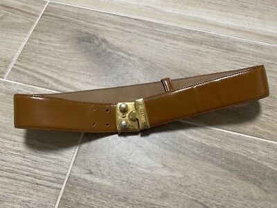 Moschino leather vintage belt authentic Authentic MOSCHINO women leather belt Rare Gold Logo  main image 4