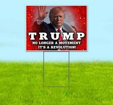 TRUMP REVOLUTION 18x24 Yard Sign Corrugated Plastic Bandit MAGA 2024
