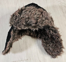 Womens Winter Fur Lined Cap Warm Trapper Aviator Black