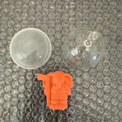 Vintage Diener Eraser Orange Elephant w/ Hockey Stick Pencil Topper 1988 Toy