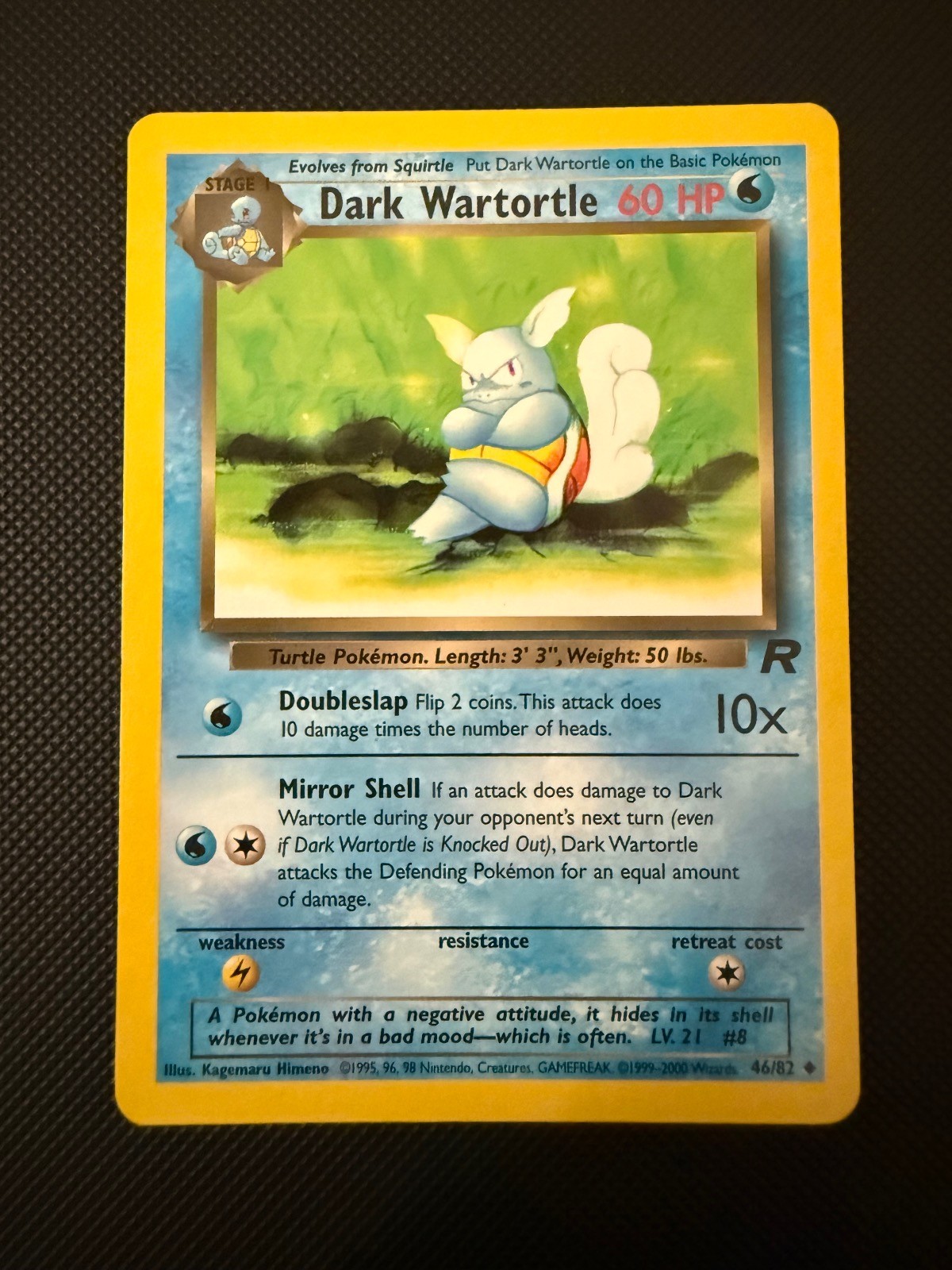 Dark Wartortle 46/82 Uncommon Team Rocket Pokemon Unlimited Near Mint