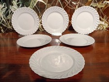 HAVILAND Limoges France RAMBLAS Weiß, 6 edle Brotteller / Gebäckteller Ø 15,5cm