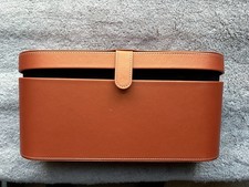 Dyson Airwrap LARGE TAN STORAGE CASE Travel Carrying Container Styler Leather GC
