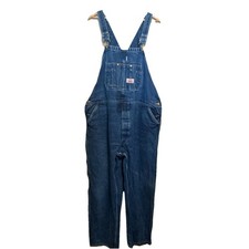 Vintage Round House Men's Denim Overalls 46x30 Multiple Pockets Workwear Big Boy