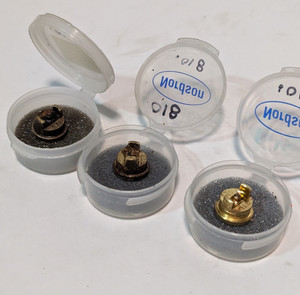 Lot of 3 Nordson 231-018 Straight Glue Gun Brass Button Nozzle 0.018