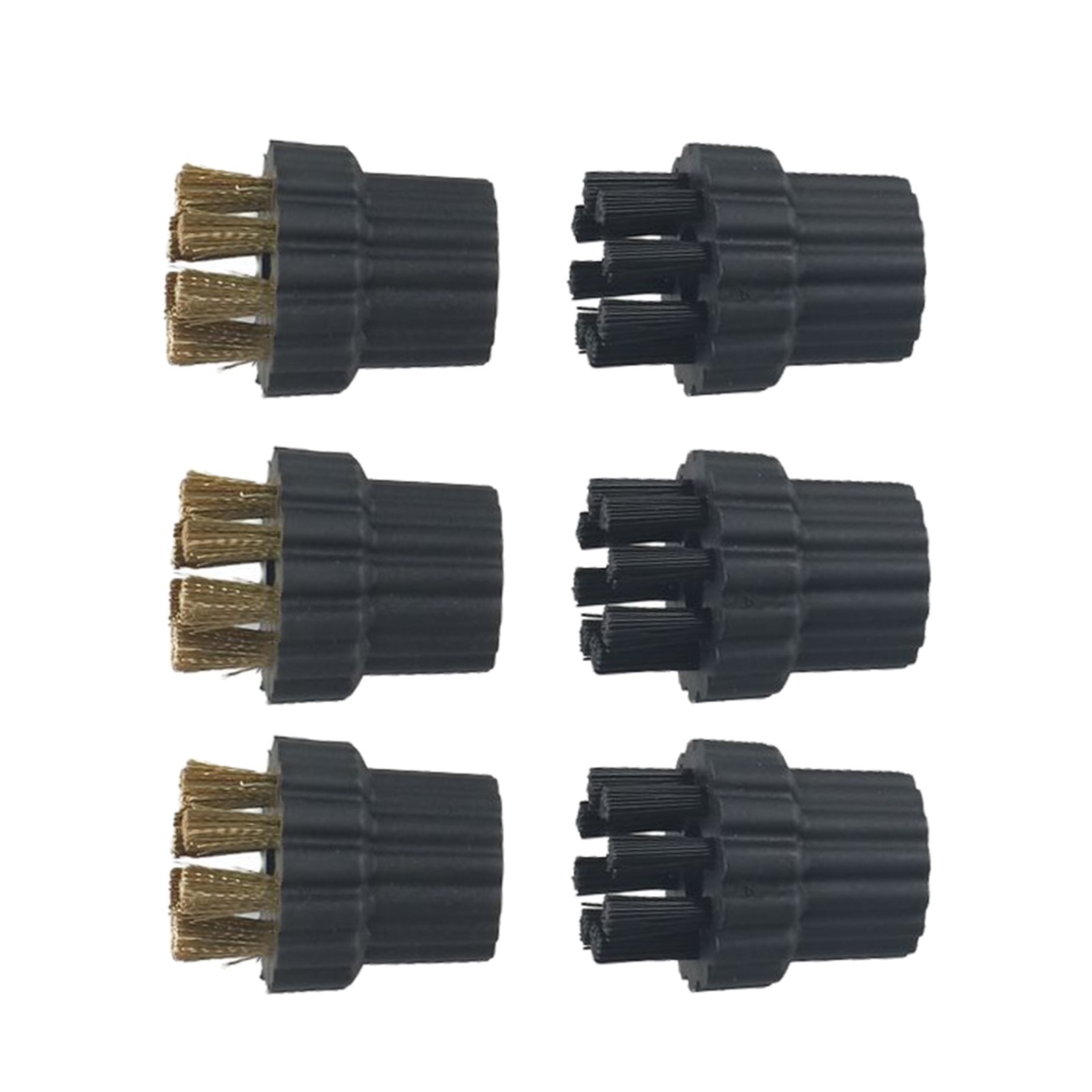 Steam Cleaner Brass Nylon Brush Spare Parts 4x3cm 6pcs Set Fittings-image