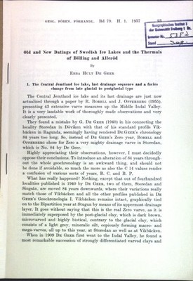 Old and New Datings of Swedish Ice Lakes and the Thermals of Bölling and Alleröd
