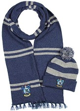 Harry Potter Hogwarts Houses Knit Scarf & Pom Beanie Set, Ravenclaw, One Size