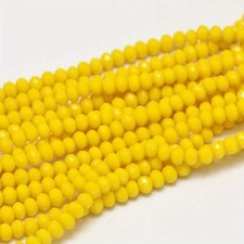 10strands Faceted Rondelle Glass Beads Strands Yellow 3.5 3.8x2.5 3mm Hole