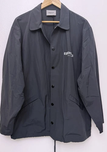 Giacca a vento leggera Fear Of God nera uomo nuova con etichetta taglia S