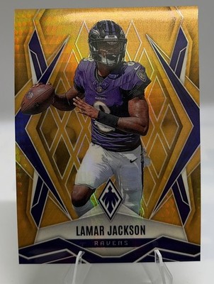 2025 Panini Phoenix Lamar Jackson Gold /10 Ravens 🐦‍⬛ 🔥📈📈
