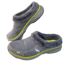 Ryka Women's Luxury Suede Mule AC2 Gray/Green Size: US: 9.5 M Slip-On Fir Lined
