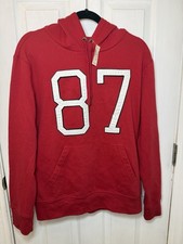 NEW With Tags Aeropostale 87 Men's Medium Full Zip Hoodie Sweatshirt Red