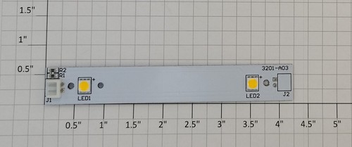 Placa de circuito PCB Lionel 3201-A03 calibre O coche de pasajeros 2 LED 4,25" de largo | Condition: Used