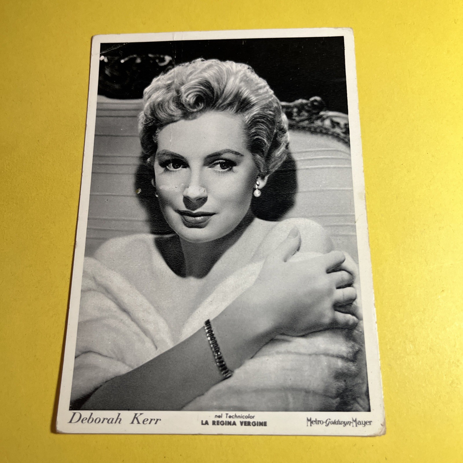 DEBORAH KERR LA REGINA VERGINE NON VIAGGIATA - CARTOLINA BIANCO E NERO