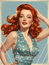 Pinup Girl Digital Product HD Image For Print Retro Vintage Poster Photo Picture