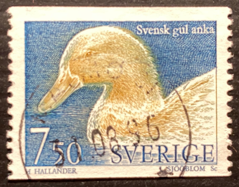 Sweden / Sverige  Yellow Duck Stamp 1995, Used, Very Fine Quality