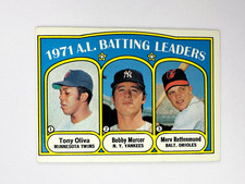 1972 Topps AL Batting League Leaders Tony Oliva,Bobby Murcer,Merv Rettenmund #86
