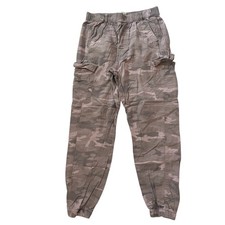 abercrombie kids Boy's Size 13/14 Gray Camo Jogger Pants Cargo Elastic Waist