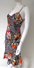 Vintage Lily 90s Y2K Butterfly Zebra Animal Whimsical AOP Bias Festival dress M