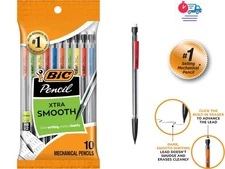 BIC Xtra-Smooth Mechanical Pencils No.2 Medium Point, 10 Pack, Black