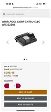 WHIRLPOOL CORP CNTRL ELEC # W11322901