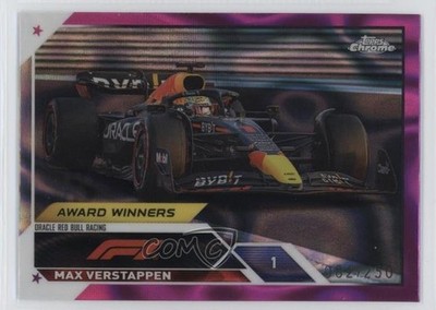 2023 Chrome Formula 1 Award Winners Fuchsia Lava Refractor Max Verstappen 11s9