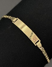 14 K Solid Gold Baby Name Bracelet FREE Engraving 6.1 INCH