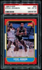 1986-87 Fleer Basketball #55 Steve Johnson PSA 8 NM-MT San Antonio Spurs