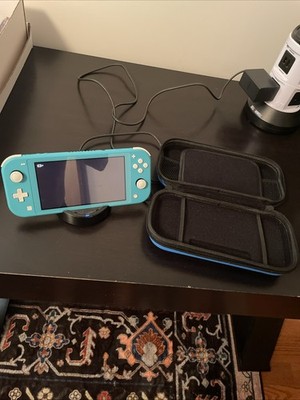 Nintendo Switch Lite Teal 32GB Handheld Console Tested Working w/ Charger & Case