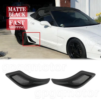 For Corvette C5 Z06 1997-2004 Matte Black Rear Lower Brake Duct Scoops Vent Pair - Image 1 of 4