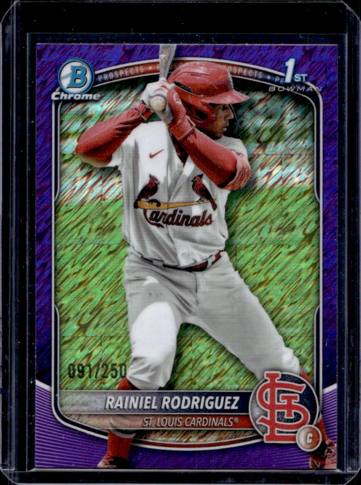 2025 Bowman Chrome Rainiel Rodriguez Purple Shimmer Refractor 1st #91/250