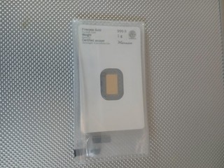 1 gram heraeus gold bar