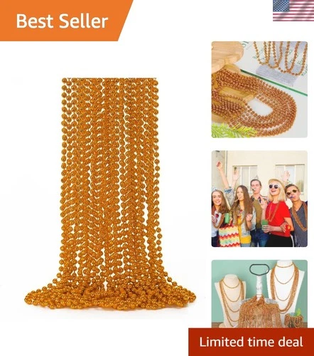 Vibrant 12PCS Orange Beaded Necklaces - 33 - product listing photo