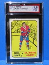 1967-68 Topps Card #71, CLAUDE PROVOST, Montreal Canadiens,  KSA 4.5 Graded