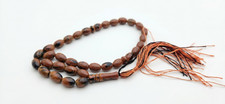Islamic Prayer Beads 33 Misbaha Tasbih Brown Black Marbled Resin Rosary
