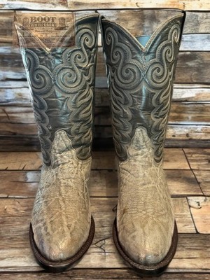 Tony Lama Original Gold Label 8501 Gray Elephant Print Size 10-EE 1474-22415