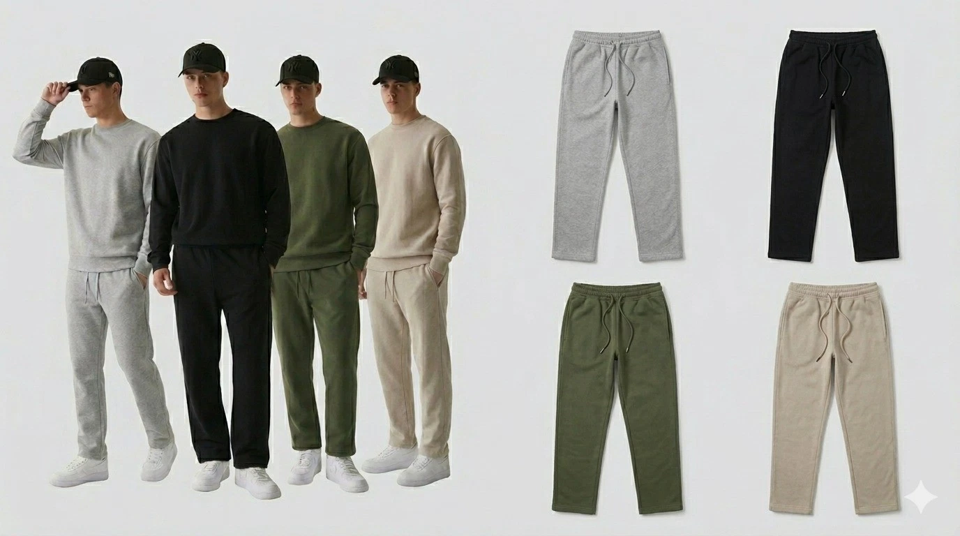Unique Men's Uncuffed Joggers Straight Sweatpants