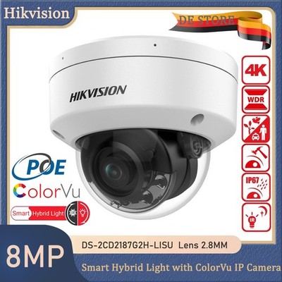 Hikvision DS-2CD2187G2H-LISU 8MP AcuSense ColorVu Dome PoE IP-Sicherheitskamera