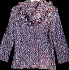 Fringe Speckly Ruby Rd Knit Turtle Neck Sweater Medium