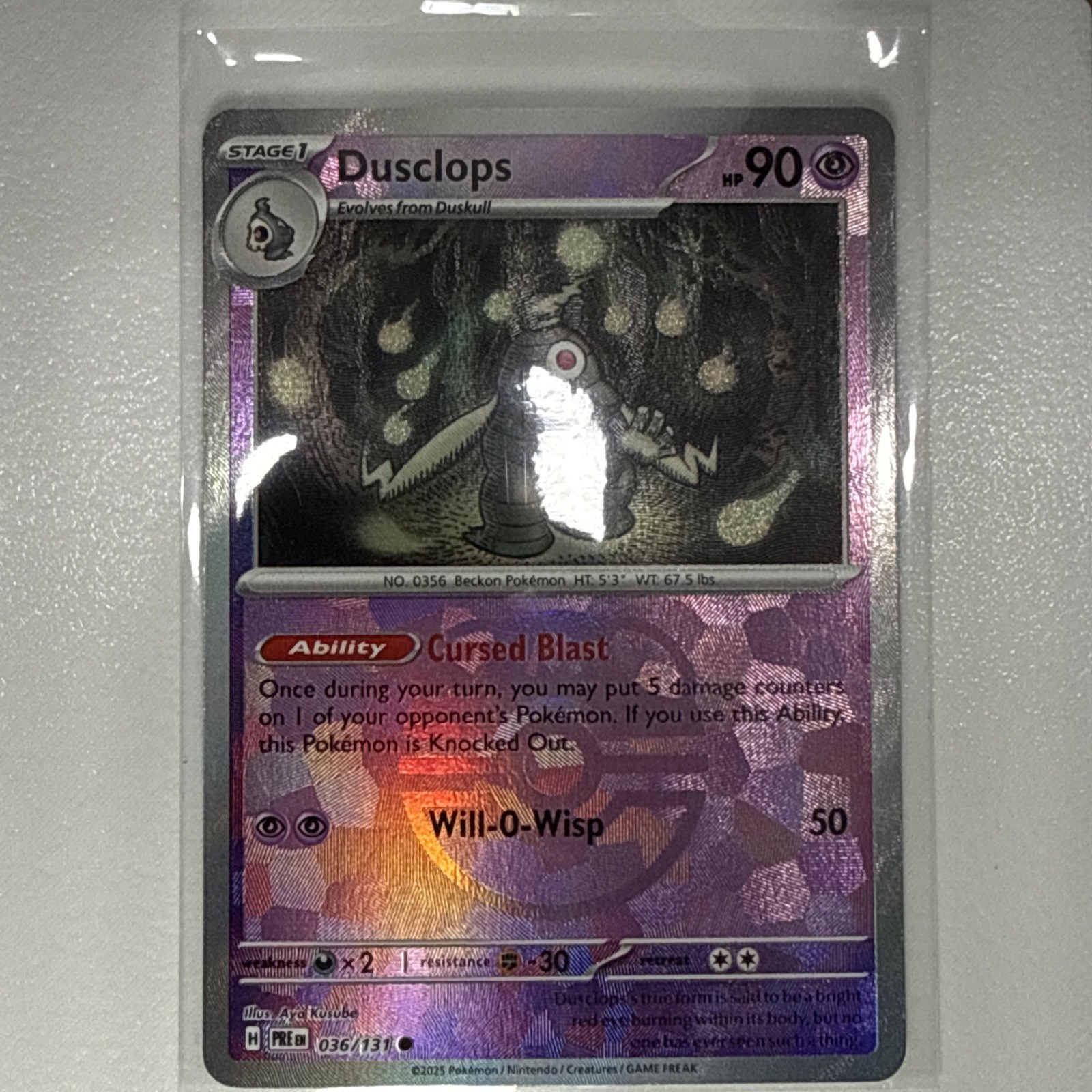 Pokemon Dusclops Master Ball 36/131 Foil English 