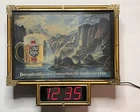 VTG Heileman's Old Style Beer Waterfall LED Digital Clock Lighted Sign 17”X 15”