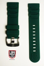 Luminox Navy SEAL Foundation Serie 3120 3350 24mm Green Watch Band Strap Silver