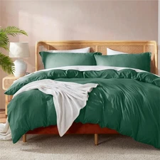 Nestl Dark Green California King Duvet Cover Sets - Soft Double Brushed Cal K...