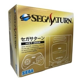 Sega Saturn Gray Console W/BOX,controller,AV cable"/JAPAN Tested working