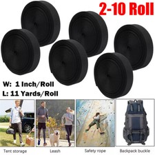 Lot 2-10 Roll 22-110Yards  1 Inch Wide Black Nylon Heavy Duty Webbing Strap NEW