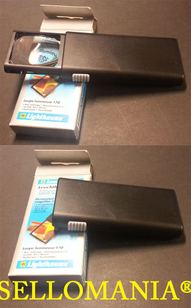 LUPA BOLSILLO 5x AUMENTOS ASFERICA Y RETRACTRIL LUZ LEUCHTTURM CALIDAD ALEMANA