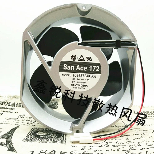 Sanyo Aluminiumrahmen Kühlgebläse 109E5724K506 24 V 1,3 A 172 * 150 * 51 MM - Afbeelding 1 van 1